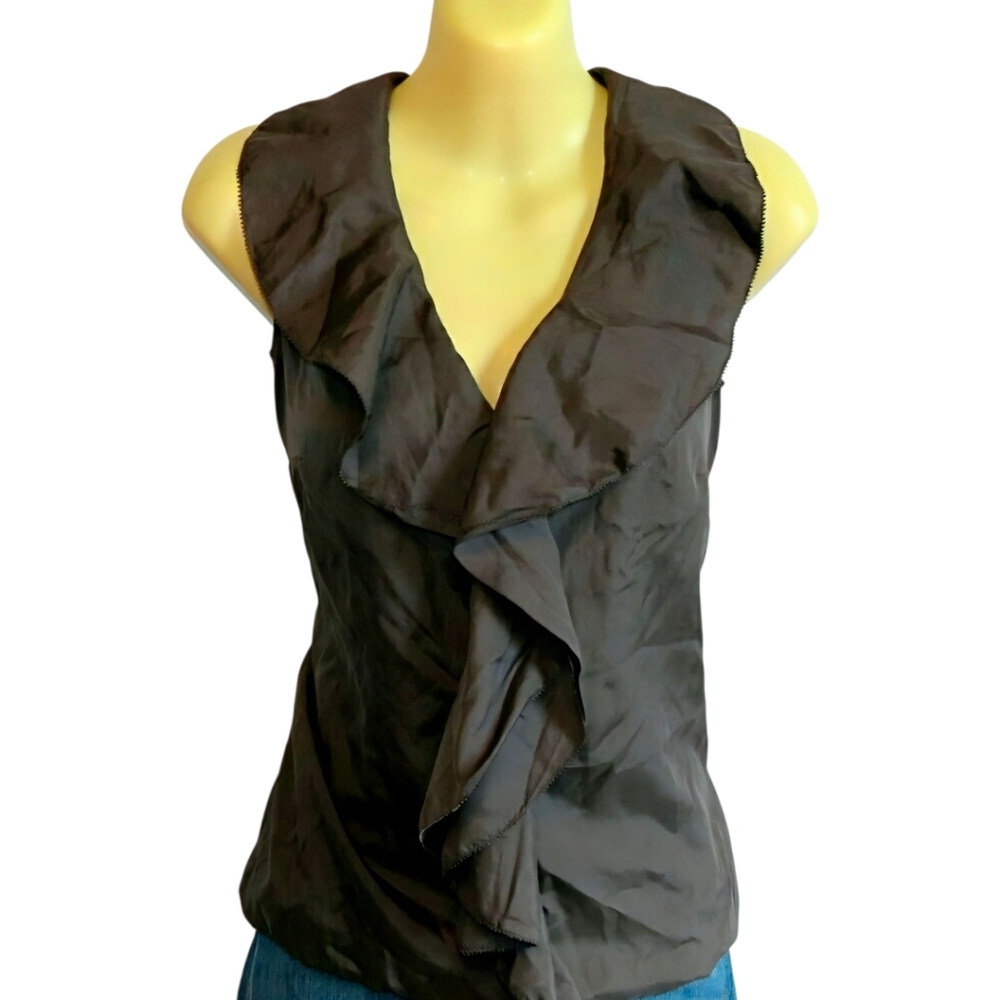 Banana Republic dark gray SILK blouse